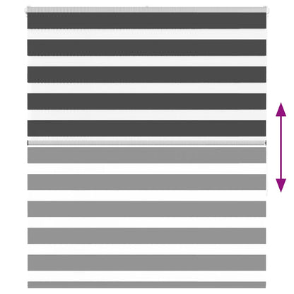 Zebra Blind Black 125x150 cm Fabric Width 120.9 cm Polyester