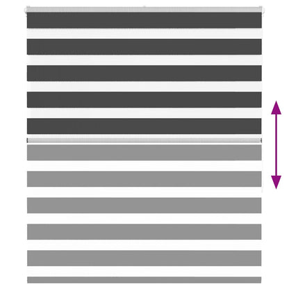 Zebra Blind Black 130x150 cm Fabric Width 125.9 cm Polyester