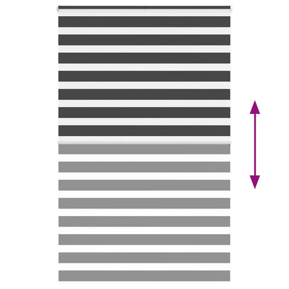 Zebra Blind Black 150x200 cm Fabric Width 145.9 cm Polyester