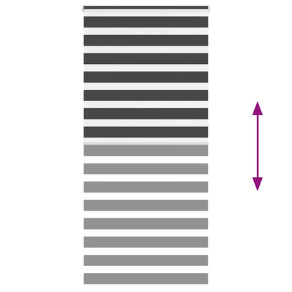 Zebra Blind Black 100x230 cm Fabric Width 95.9 cm Polyester