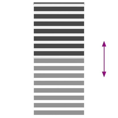 Zebra Blind Black 105x230 cm Fabric Width 100.9 cm Polyester