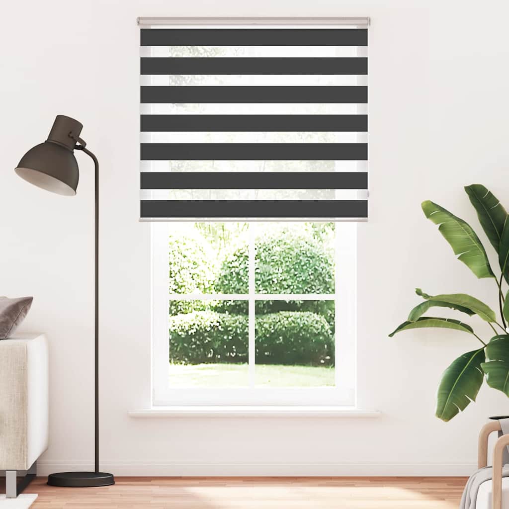 Zebra Blind Black 135x230 cm Fabric Width 130.9 cm Polyester