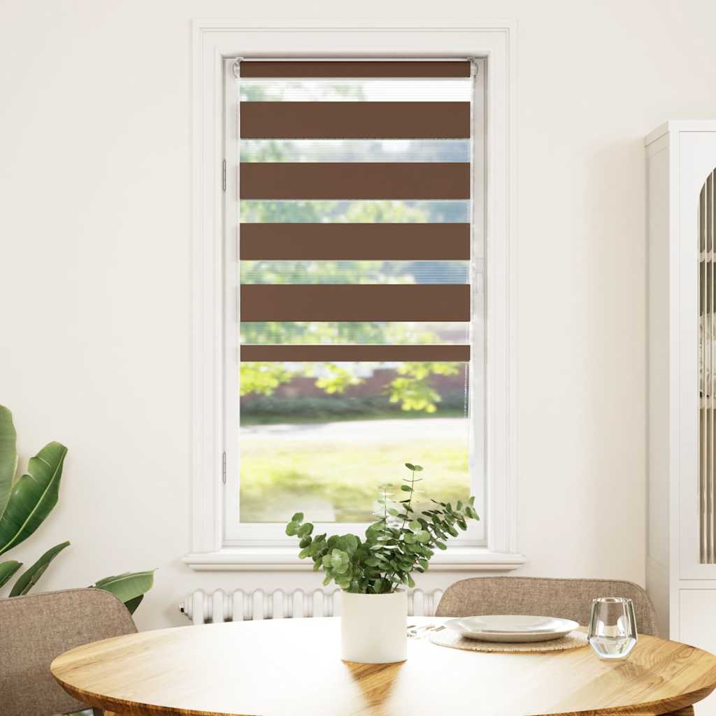 Zebra Blind Brown 55x100 cm Fabric Width 50.9 cm Polyester