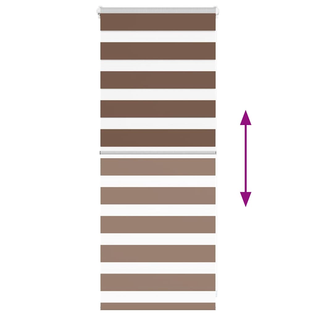 Zebra Blind Brown 60x100 cm Fabric Width 55.9 cm Polyester