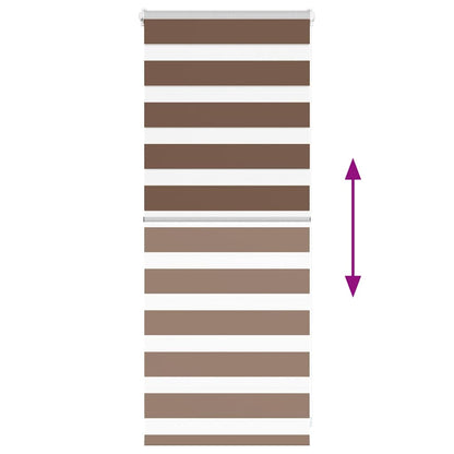 Zebra Blind Brown 60x100 cm Fabric Width 55.9 cm Polyester