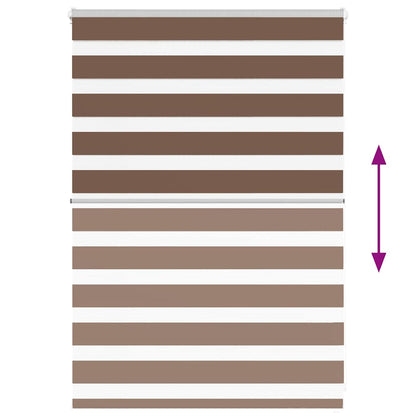 Zebra Blind Brown 105x100 cm Fabric Width 100.9 cm Polyester