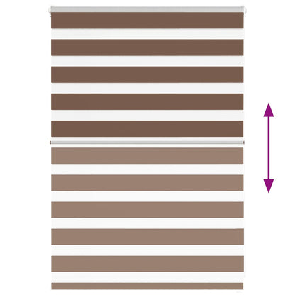 Zebra Blind Brown 115x100 cm Fabric Width 110.9 cm Polyester