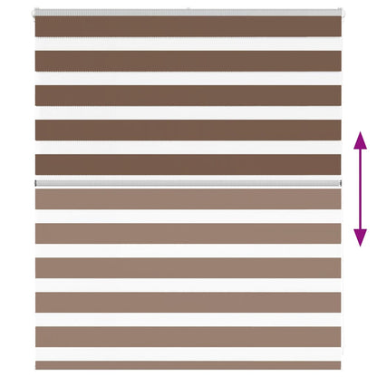 Zebra Blind Brown 120x100 cm Fabric Width 115.9 cm Polyester