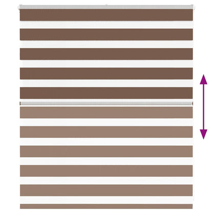 Zebra Blind Brown 125x100 cm Fabric Width 120.9 cm Polyester