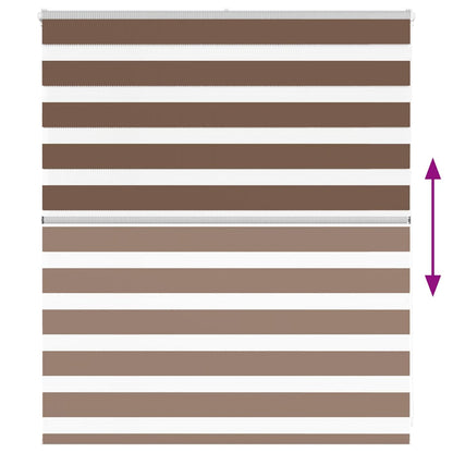 Zebra Blind Brown 135x100 cm Fabric Width 130.9 cm Polyester