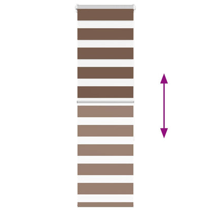 Zebra Blind Brown 50x150 cm Fabric Width 45.9 cm Polyester