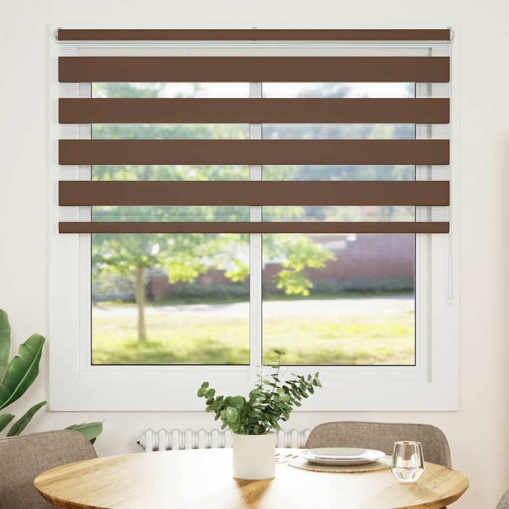 Zebra Blind Brown 150x150 cm Fabric Width 145,9 cm Polyester