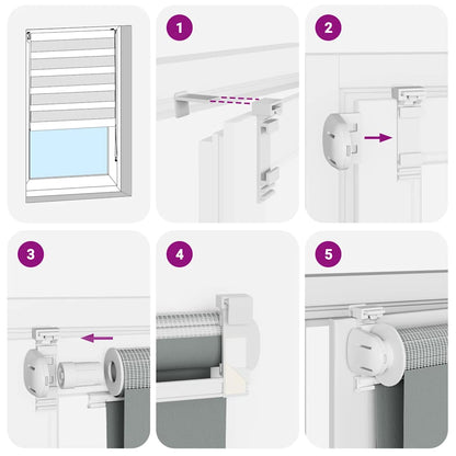 Zebra Blind Brown 150x150 cm Fabric Width 145.9 cm Polyester