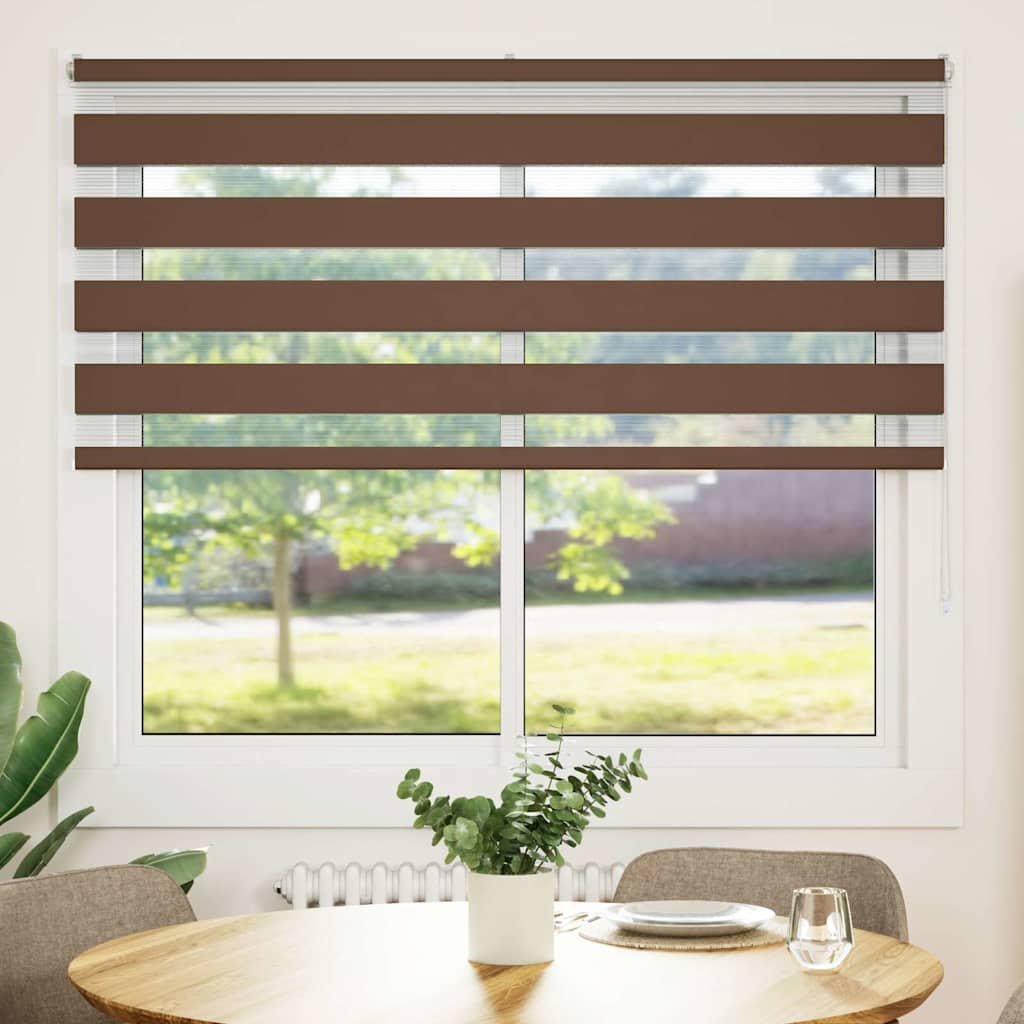 Zebra Blind Brown 160x150 cm Fabric Width 155,9 cm Polyester