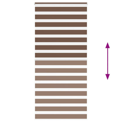 Zebra Blind Brown 110x200 cm Fabric Width 105.9 cm Polyester