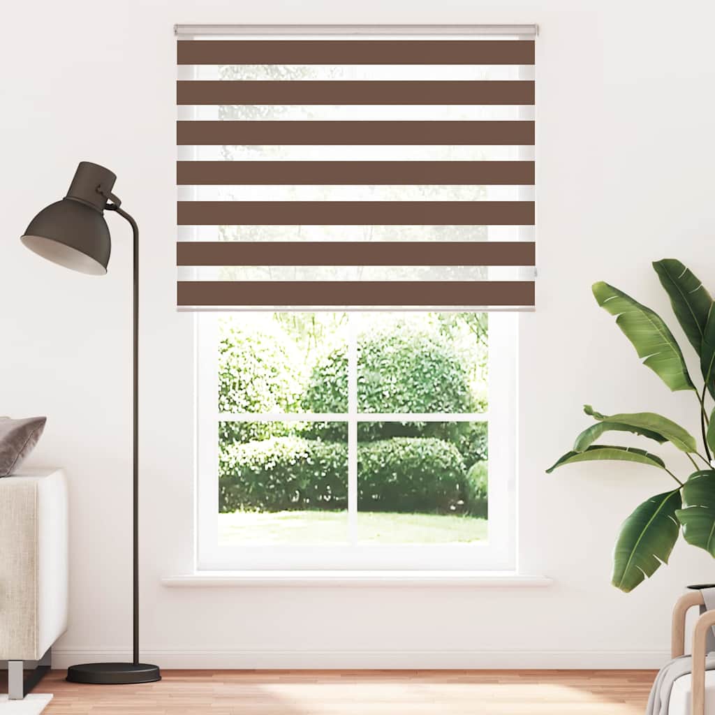 Zebra Blind Brown 140x200 cm Fabric Width 135,9 cm Polyester