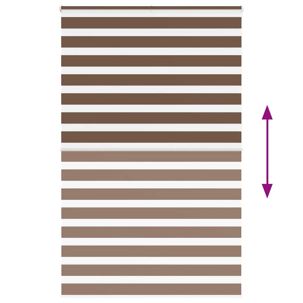 Zebra Blind Brown 140x200 cm Fabric Width 135,9 cm Polyester