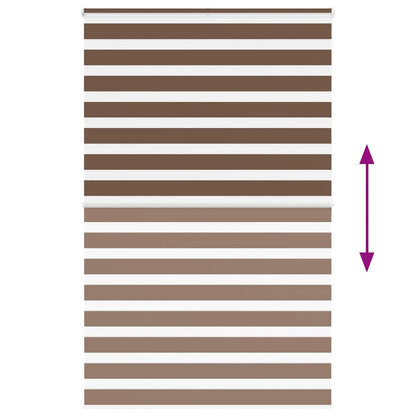 Zebra Blind Brown 140x200 cm Fabric Width 135,9 cm Polyester