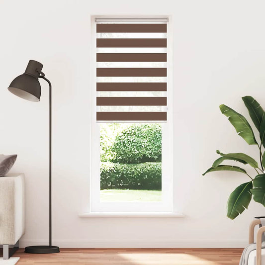 Zebra Blind Brown 85x230 cm Fabric Width 80.9 cm Polyester