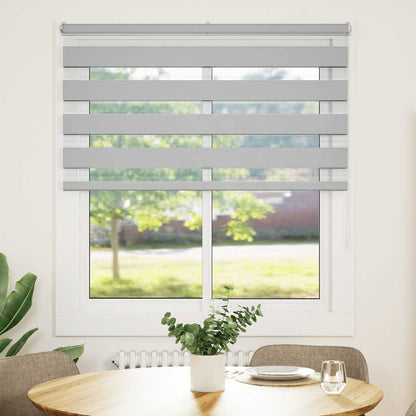 Zebra Blind Light Grey 130x150 cm Fabric Width 125.9 cm Polyester