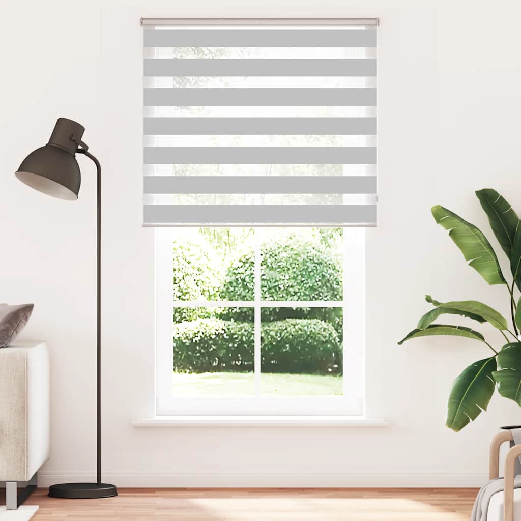 Zebra Blind Light Grey 130x200 cm Fabric Width 125.9 cm Polyester