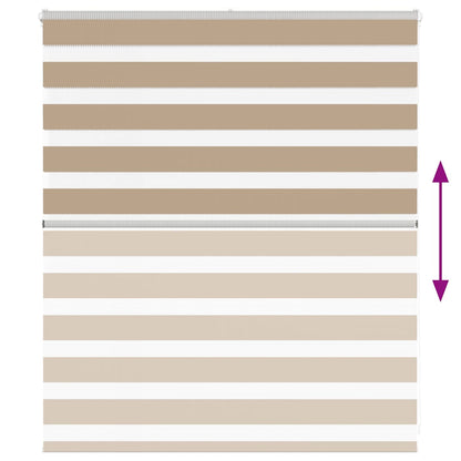 Zebra Blind Sand Brown 130x100 cm Fabric Width 125.9 cm Polyester