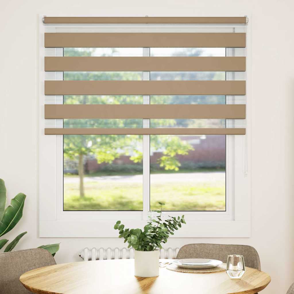 Zebra Blind Sand Brown 135x150 cm Fabric Width 130.9 cm Polyester