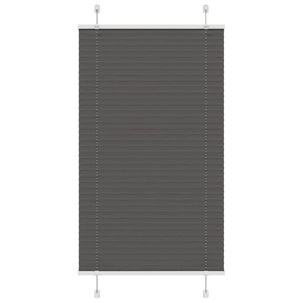 Pleated Blind Black 75x100 cm Fabric Width 74.4 cm Polyester