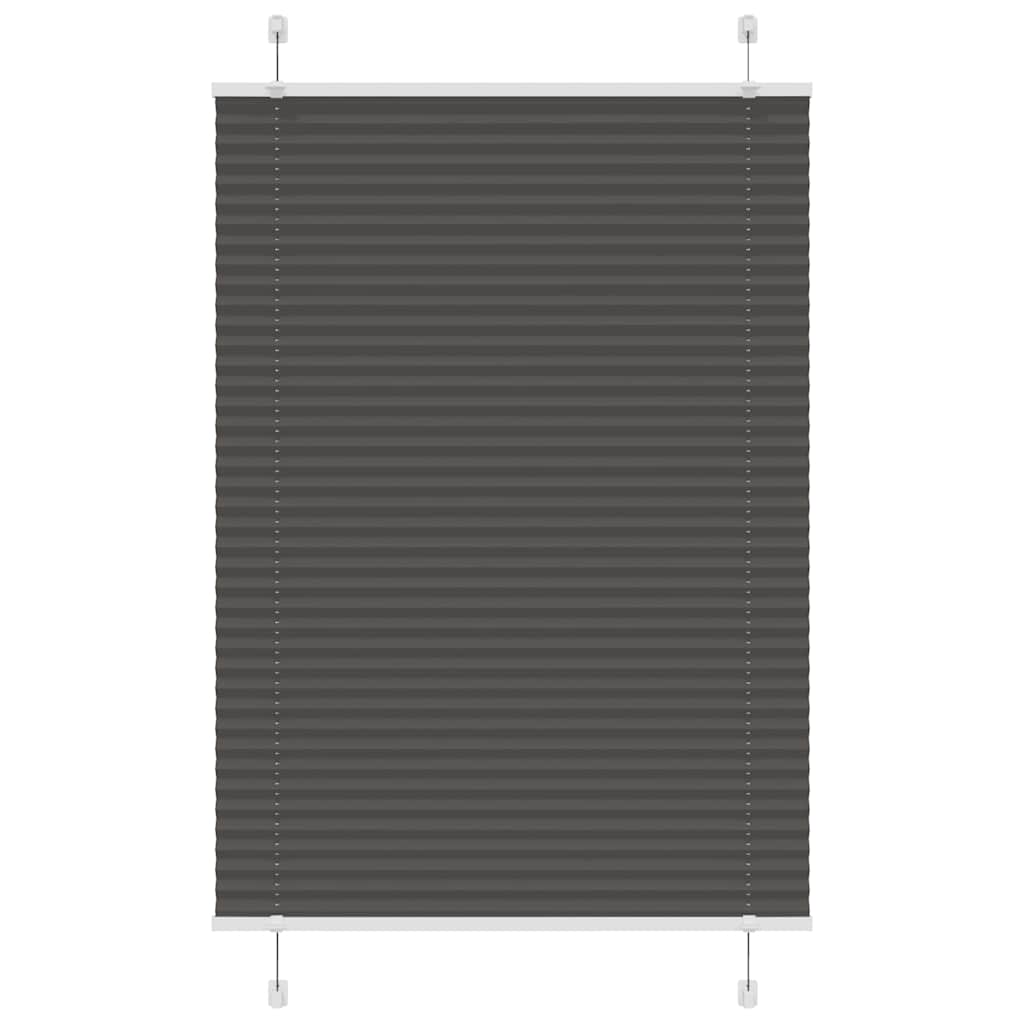 Pleated Blind Black 95x100 cm Fabric Width 94.4 cm Polyester