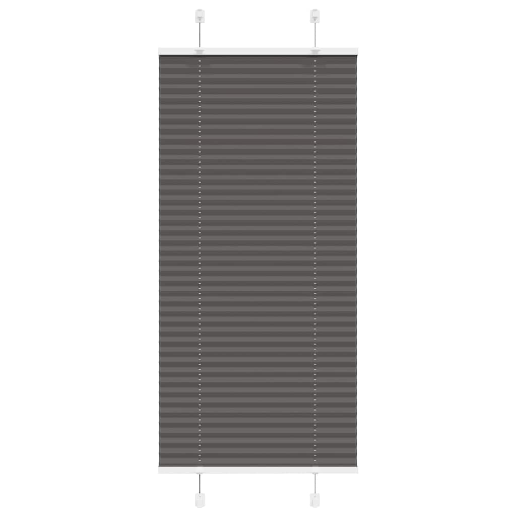 Pleated Blind Black 55x150 cm Fabric Width 54.4 cm Polyester