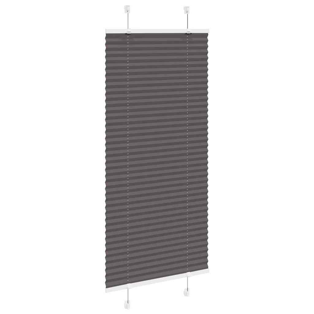 Pleated Blind Black 55x150 cm Fabric Width 54.4 cm Polyester