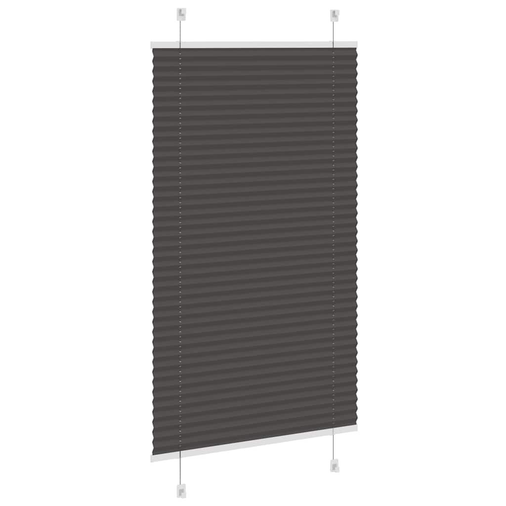 Pleated Blind Black 80x150 cm Fabric Width 79.4 cm Polyester