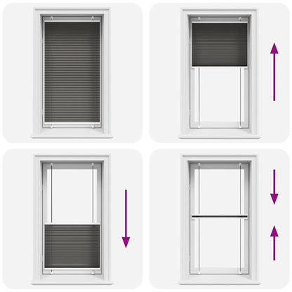 Pleated Blind Black 80x150 cm Fabric Width 79.4 cm Polyester