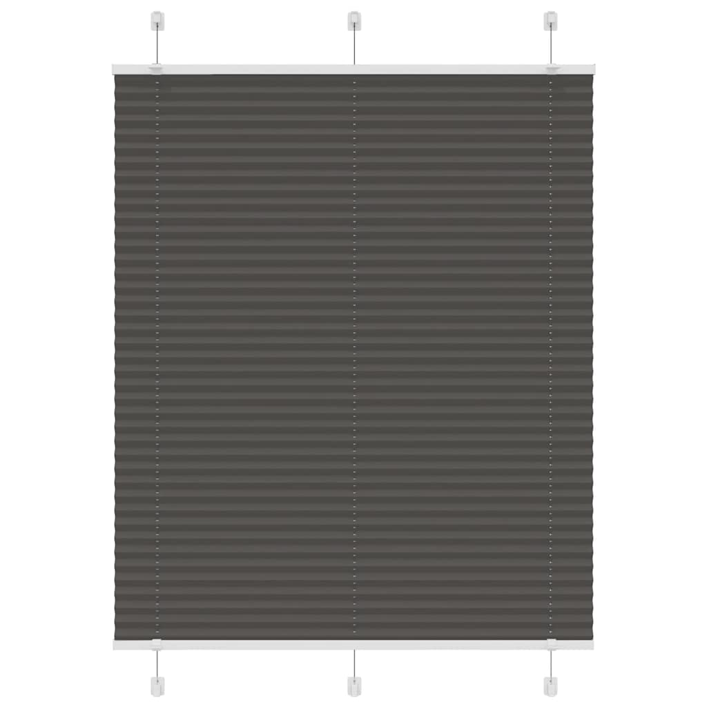 Pleated Blind Black 110x150 cm Fabric Width 109.4 cm Polyester
