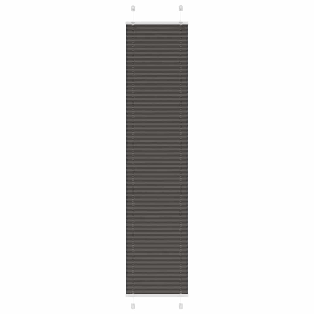 Pleated Blind Black 45x200 cm Fabric Width 44.4 cm Polyester