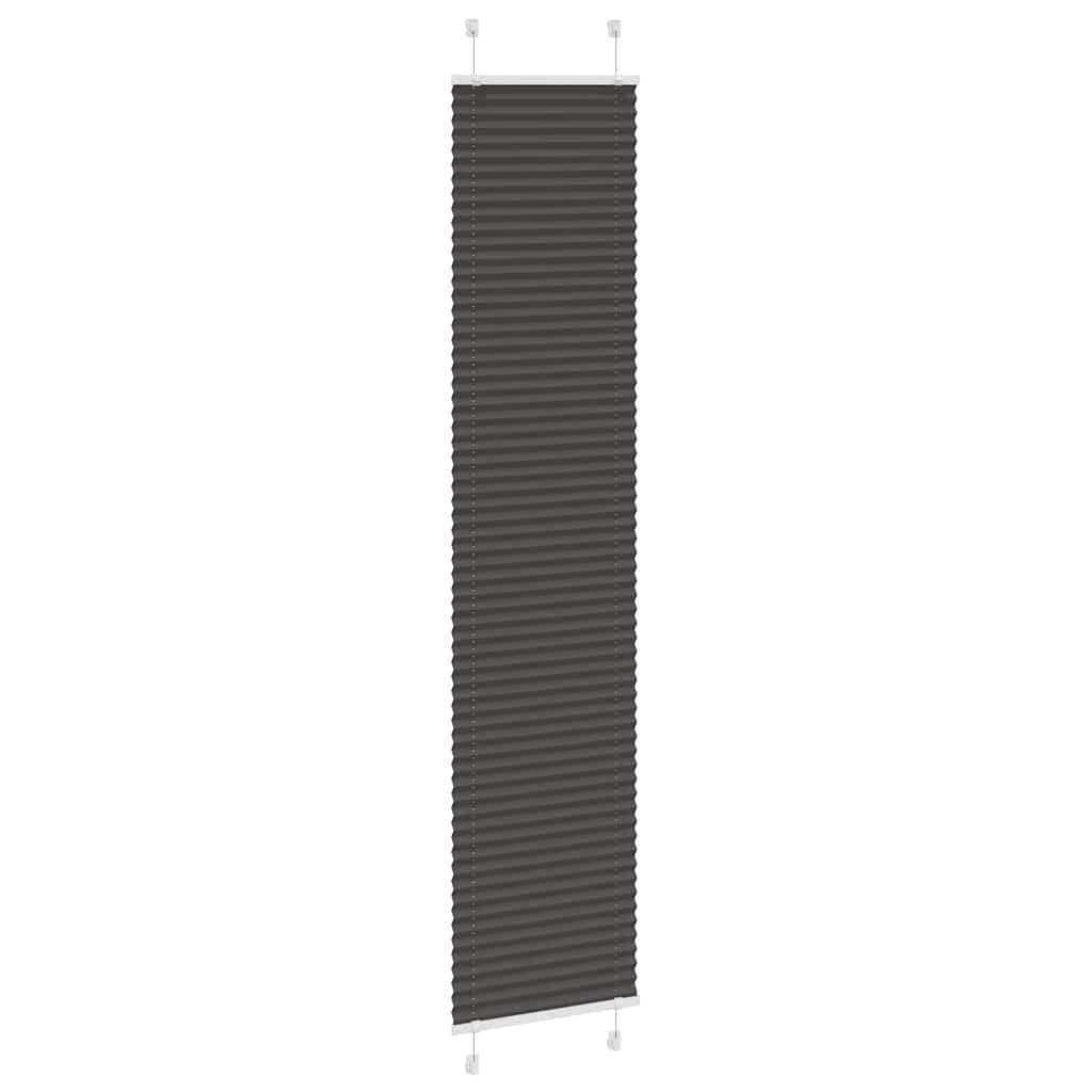 Pleated Blind Black 45x200 cm Fabric Width 44.4 cm Polyester
