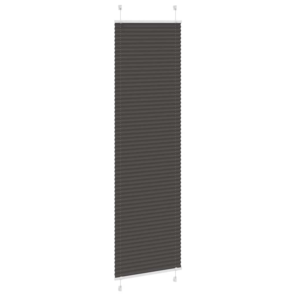 Pleated Blind Black 60x200 cm Fabric Width 59.4 cm Polyester
