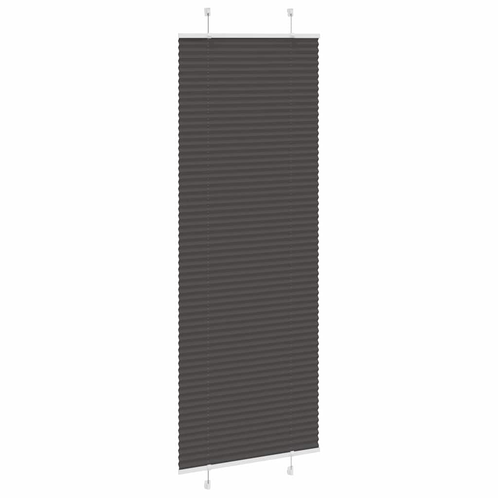 Pleated Blind Black 70x200 cm Fabric Width 69.4 cm Polyester