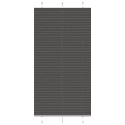 Pleated Blind Black 110x200 cm Fabric Width 109.4 cm Polyester