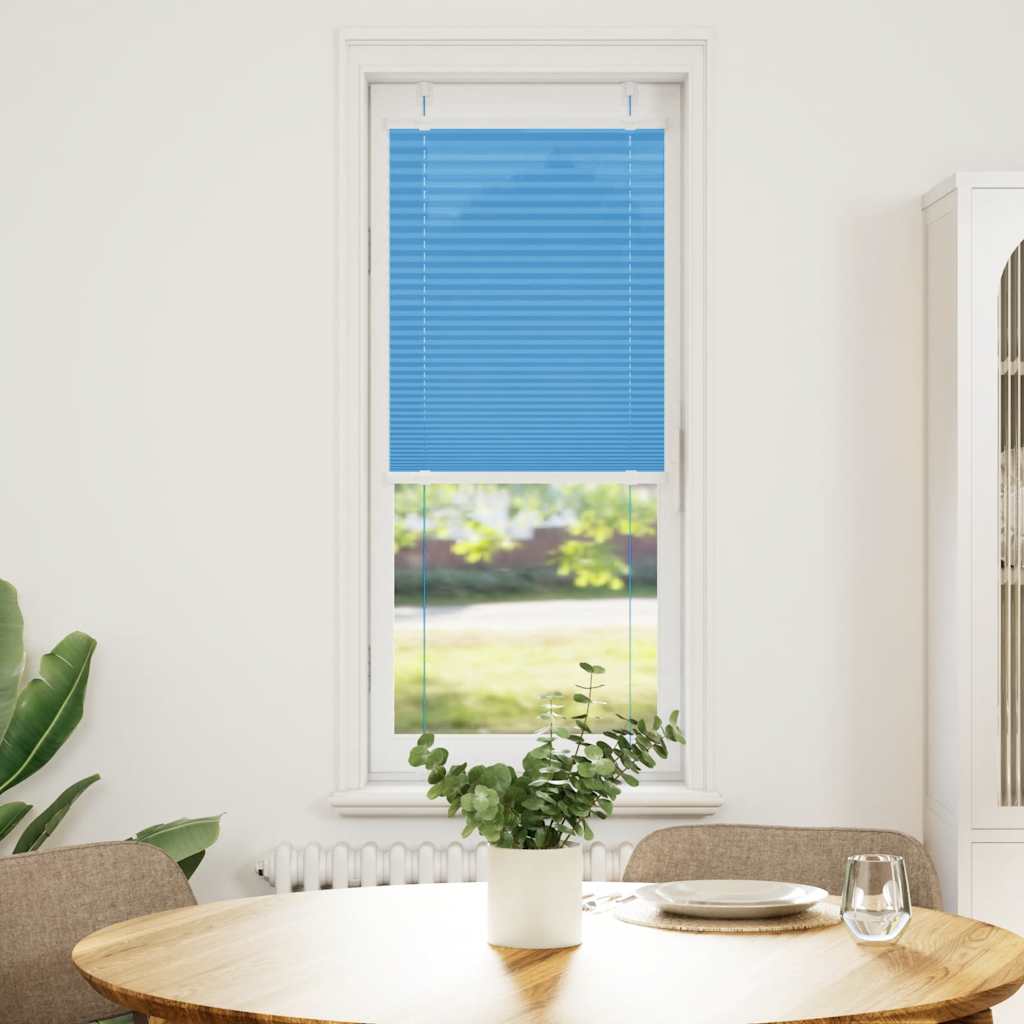 Pleated Blind Blue 40x100 cm Fabric Width 39.4 cm Polyester