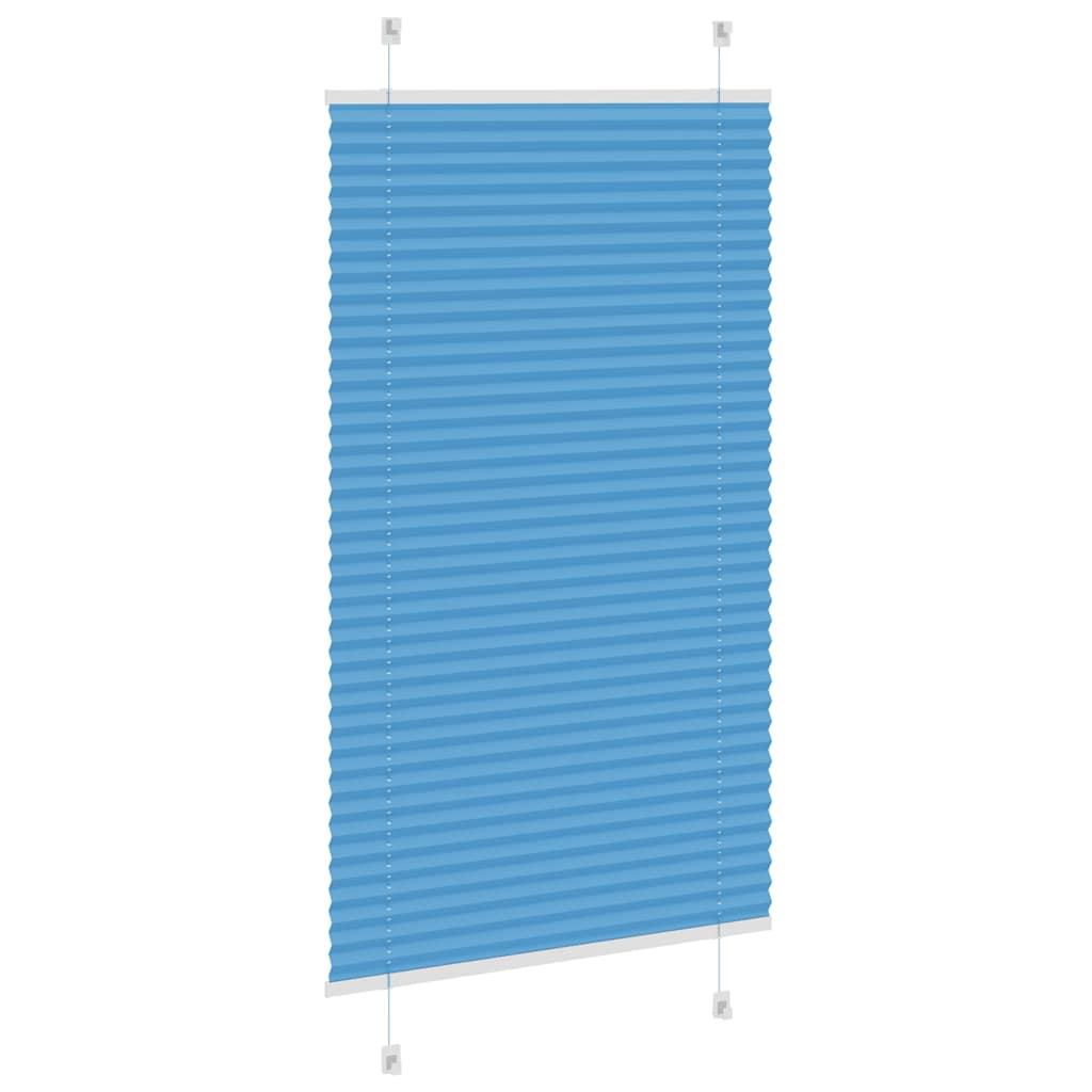 Pleated Blind Blue 80x150 cm Fabric Width 79.4 cm Polyester