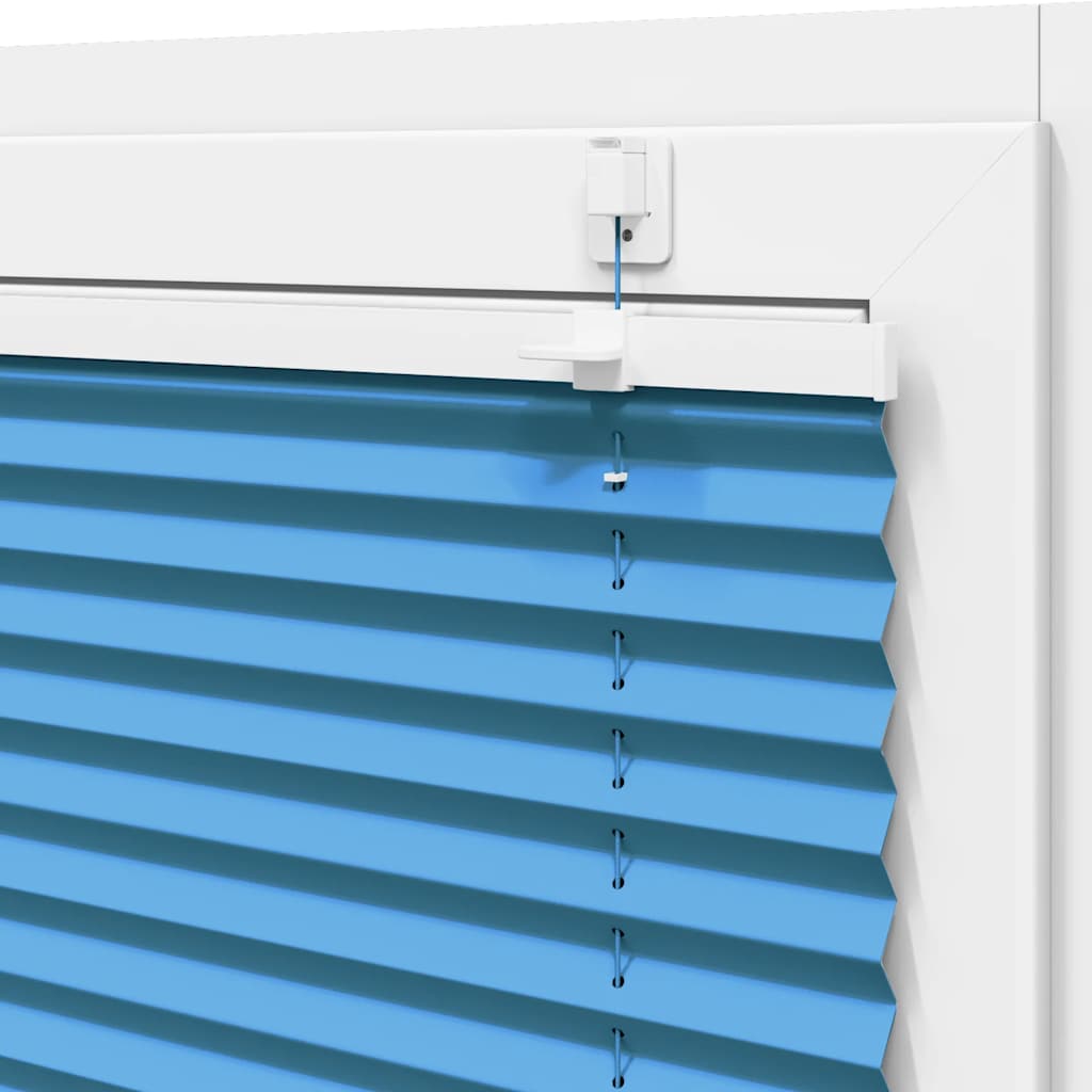 Pleated Blind Blue 75x200 cm Fabric Width 74.4 cm Polyester