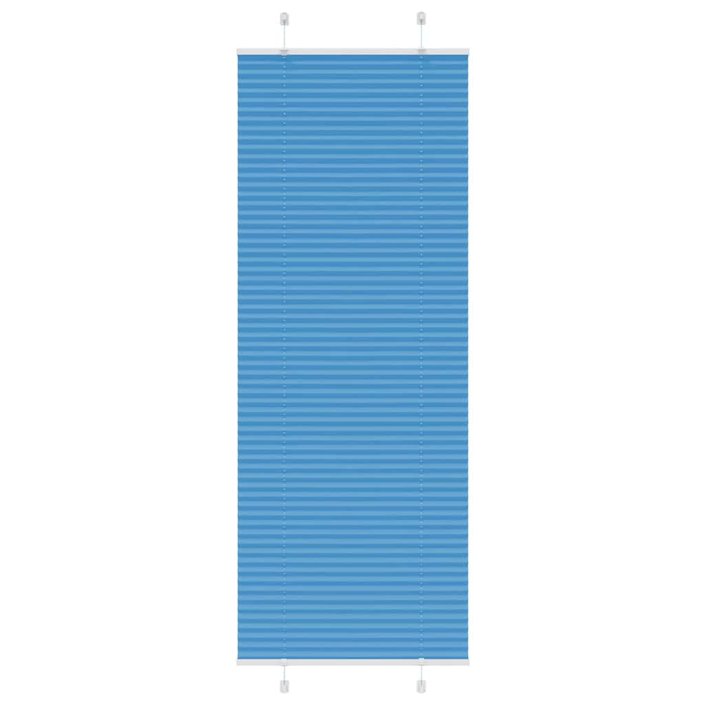 Pleated Blind Blue 80x200 cm Fabric Width 79.4 cm Polyester
