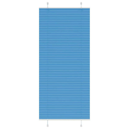Pleated Blind Blue 90x200 cm Fabric Width 89.4 cm Polyester