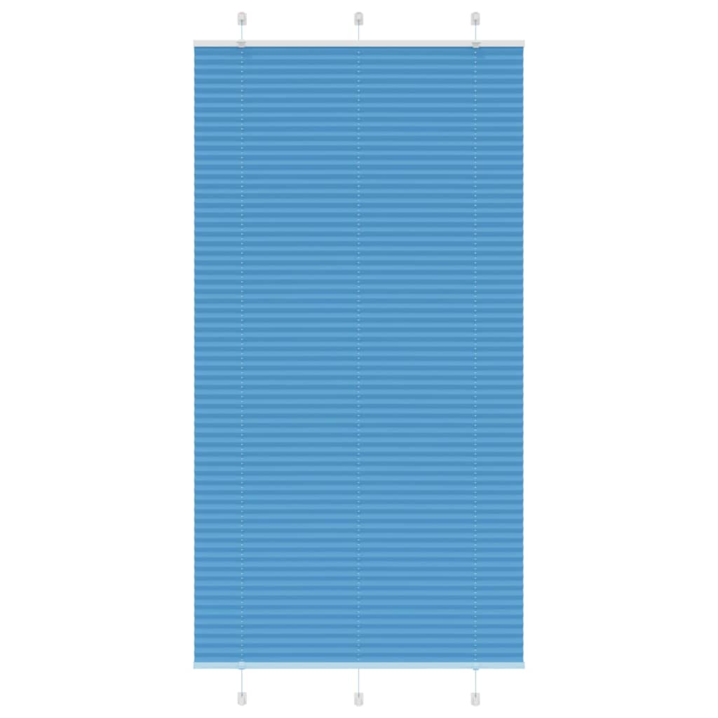 Pleated Blind Blue 110x200 cm Fabric Width 109.4 cm Polyester