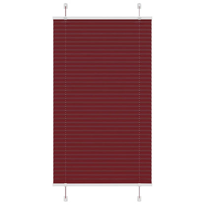 Pleated Blind Bordeaux Red 75x100 cm Fabric Width 74.4 cm Polyester