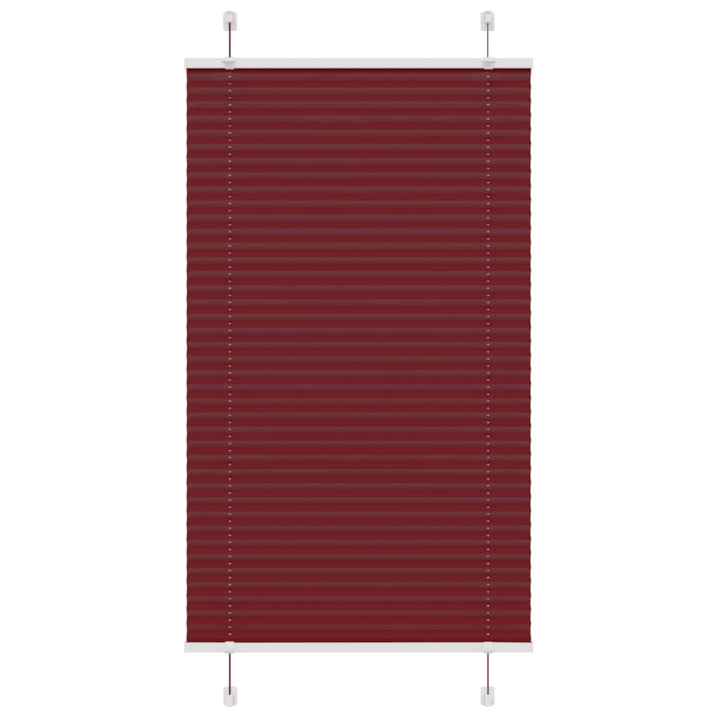 Pleated Blind Bordeaux Red 80x100 cm Fabric Width 79.4 cm Polyester