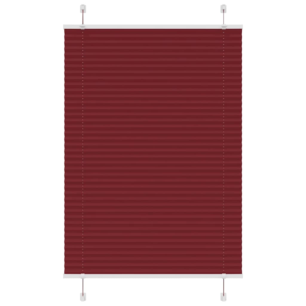 Pleated Blind Bordeaux Red 85x150 cm Fabric Width 84.4 cm Polyester