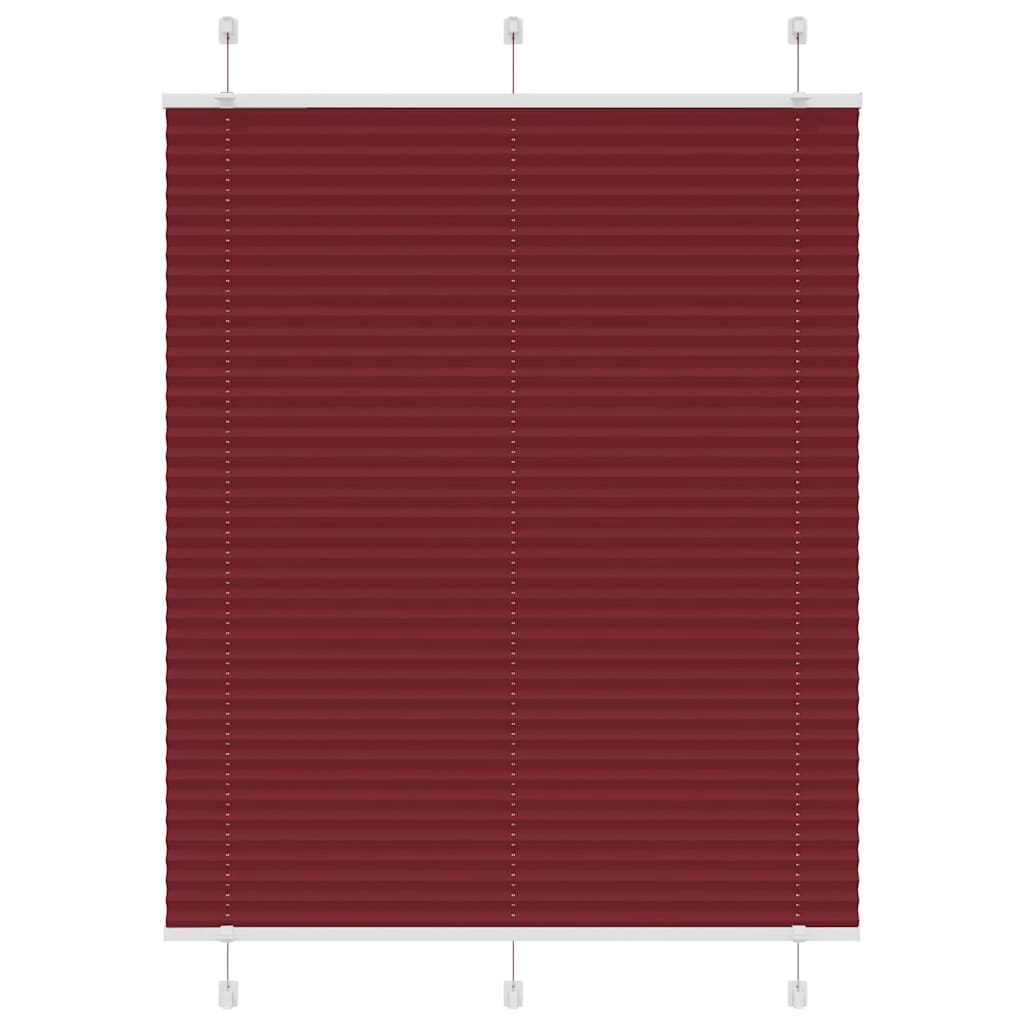 Pleated Blind Bordeaux Red 105x150 cm Fabric Width 104.4 cm Polyester