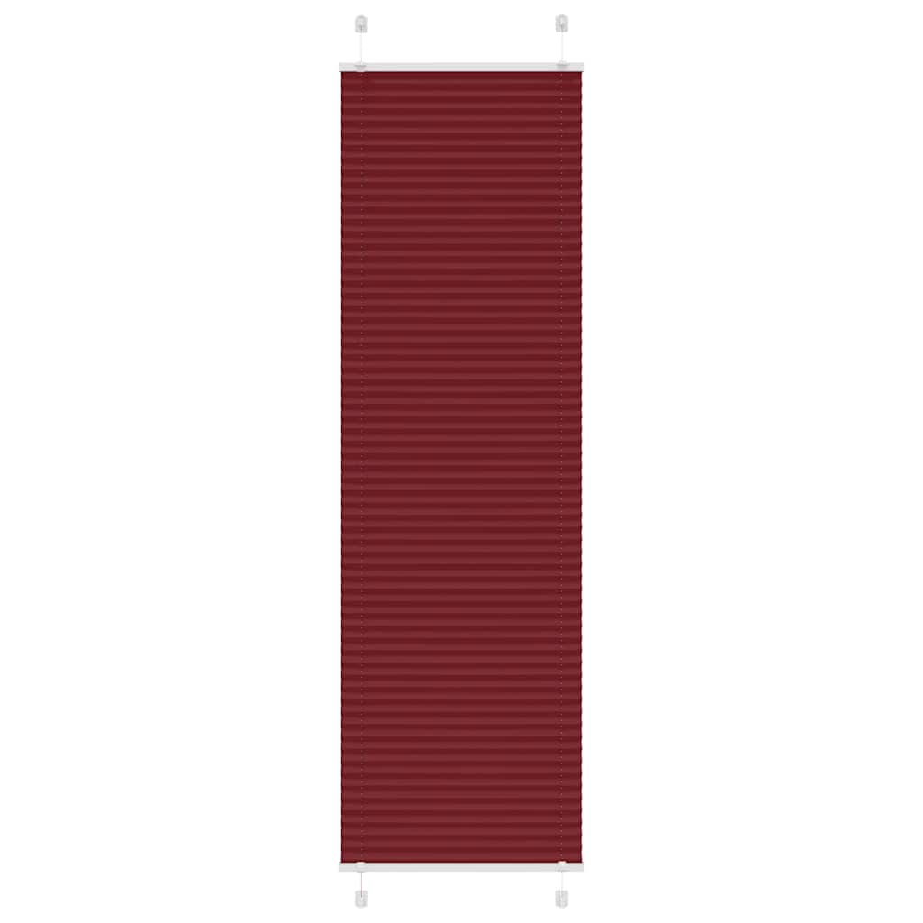 Pleated Blind Bordeaux Red 65x200 cm Fabric Width 64.4 cm Polyester